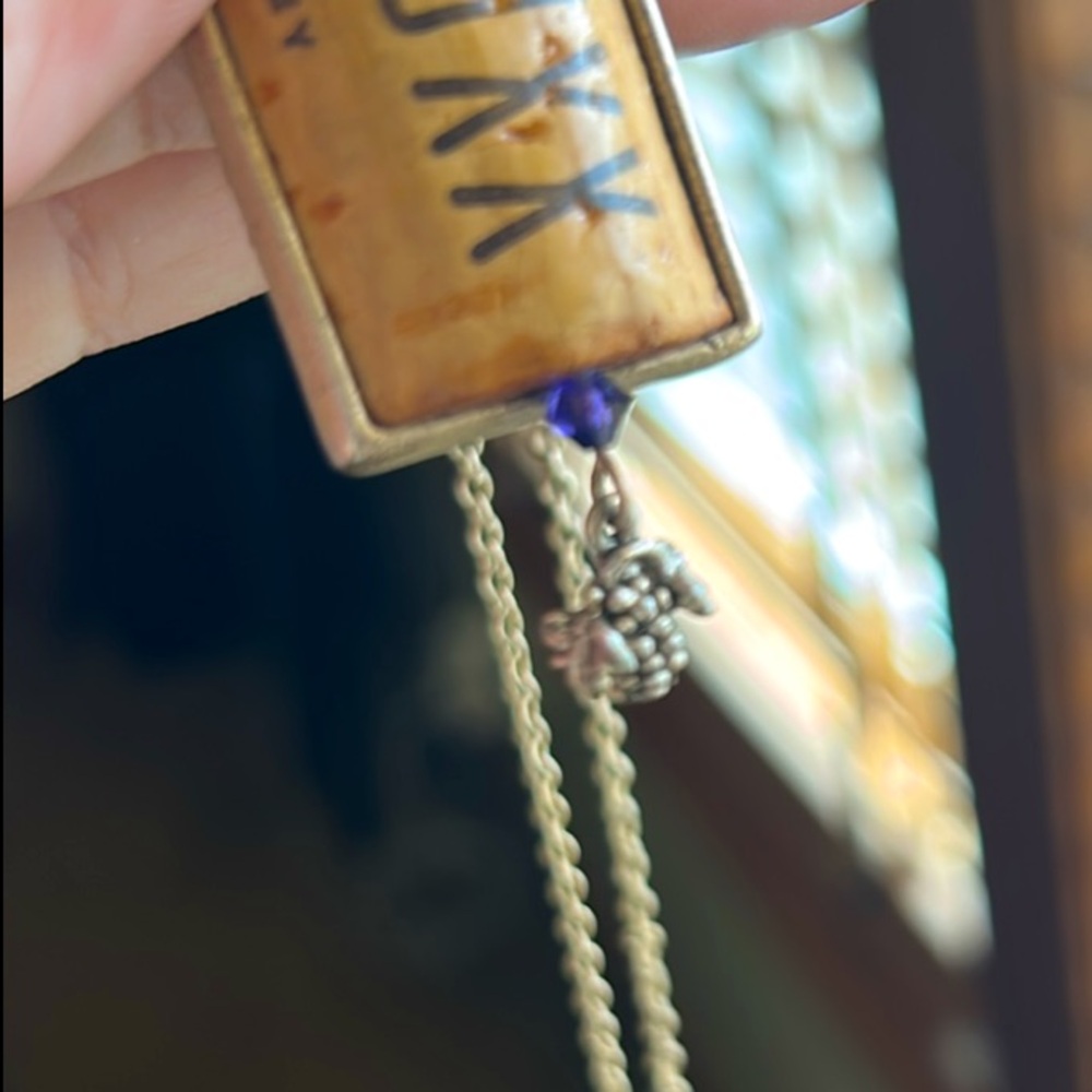 Wine Cork Necklace Vintage Swarovski NWT - Picture 10 of 10